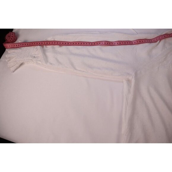 Expr White Peasant-Style Long-Sleeve Blouse Ruffle Neck size XS - Picture 9 of 9